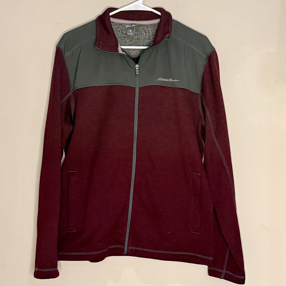 Eddie Bauer Mens Full Zip Fleece Sweater Jacket Outdoors Size M Casual Comfy‎